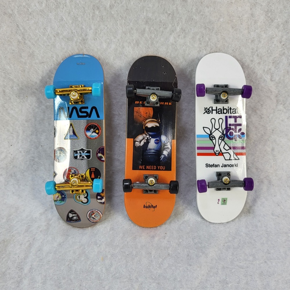 Tech Deck Habitat NASA Stefan Janoski Fingerboard Lot of 3 Miniature Skateboards